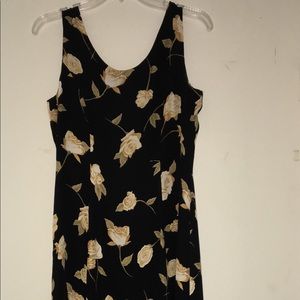 Spenser Jeremy black/gold floral silk maxi dress.